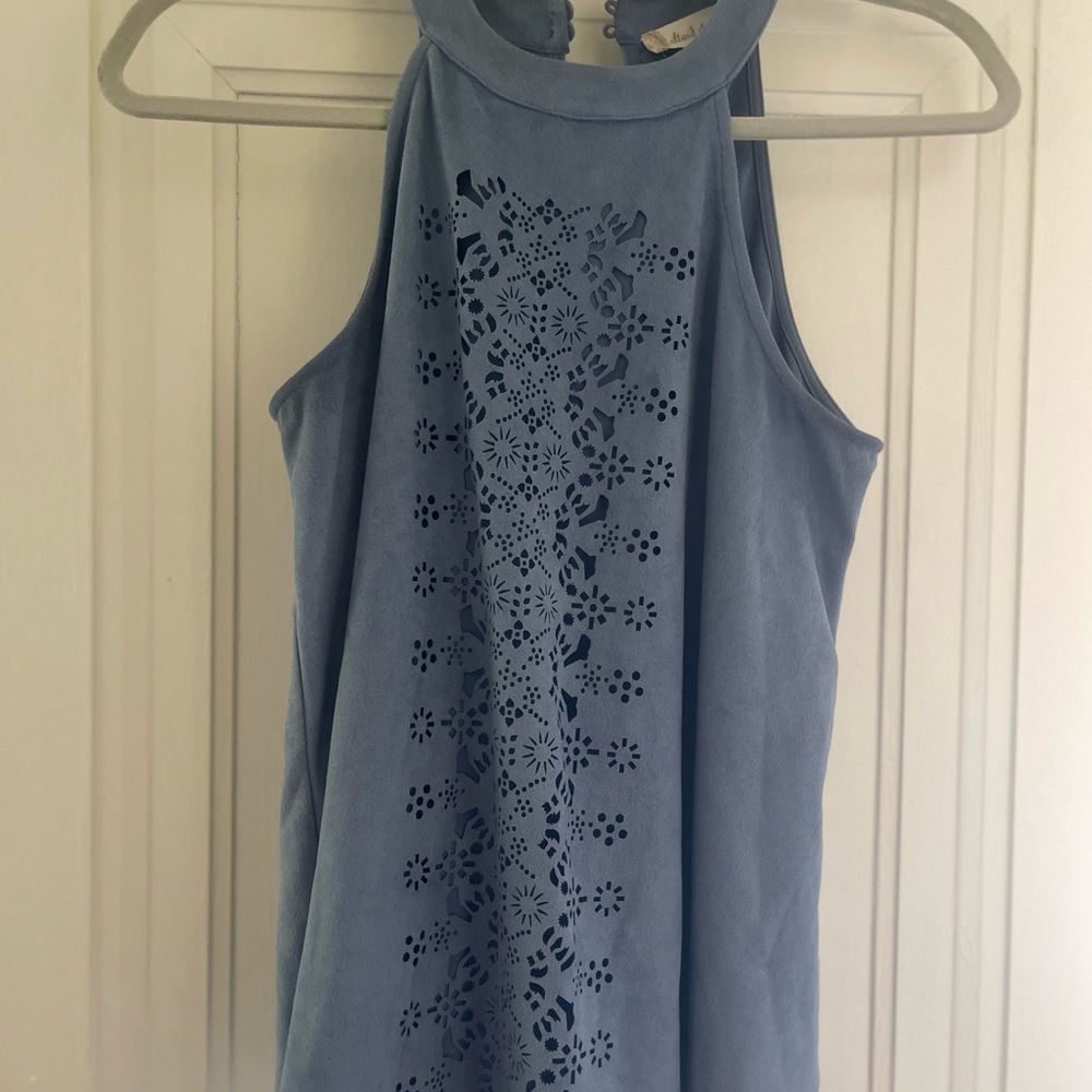 Altar'd State Blue Laser-Cut Tank Top